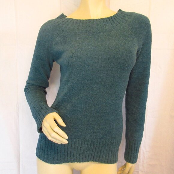 Vintage Y2K Wet Seal Teal Knit Sweater Top M Preppy Academia Retro Chic Corpcore - Picture 2 of 15